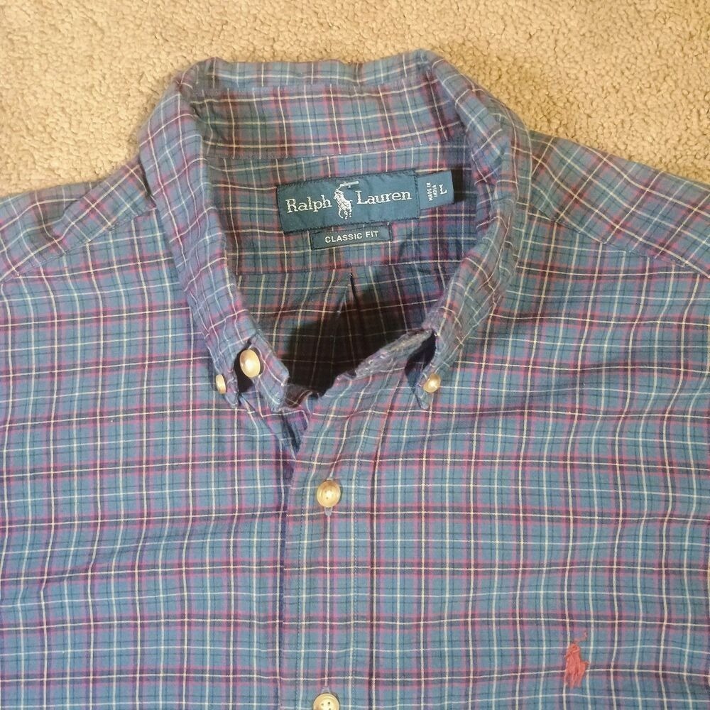 Ralph Lauren Men's Large Long‎ Sleeve Button Down Cozy Casual Shirt